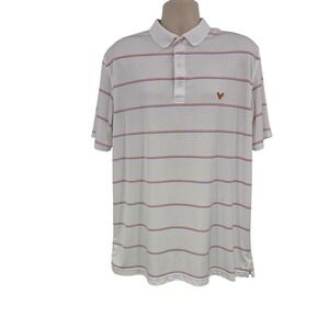 Callaway Golf Polo Shirt Men XL White Stripe Opti-Dri Moisture Wicking Picklebal